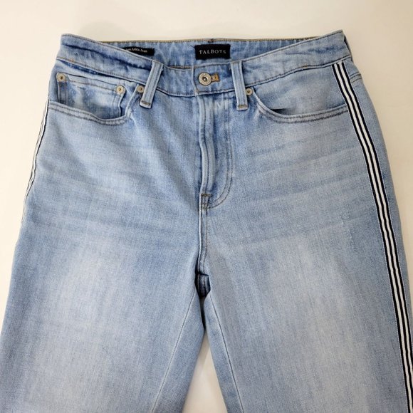 Talbots Modern Ankle Jeans with Striped Ribbon Trim - Picture 3 of 7